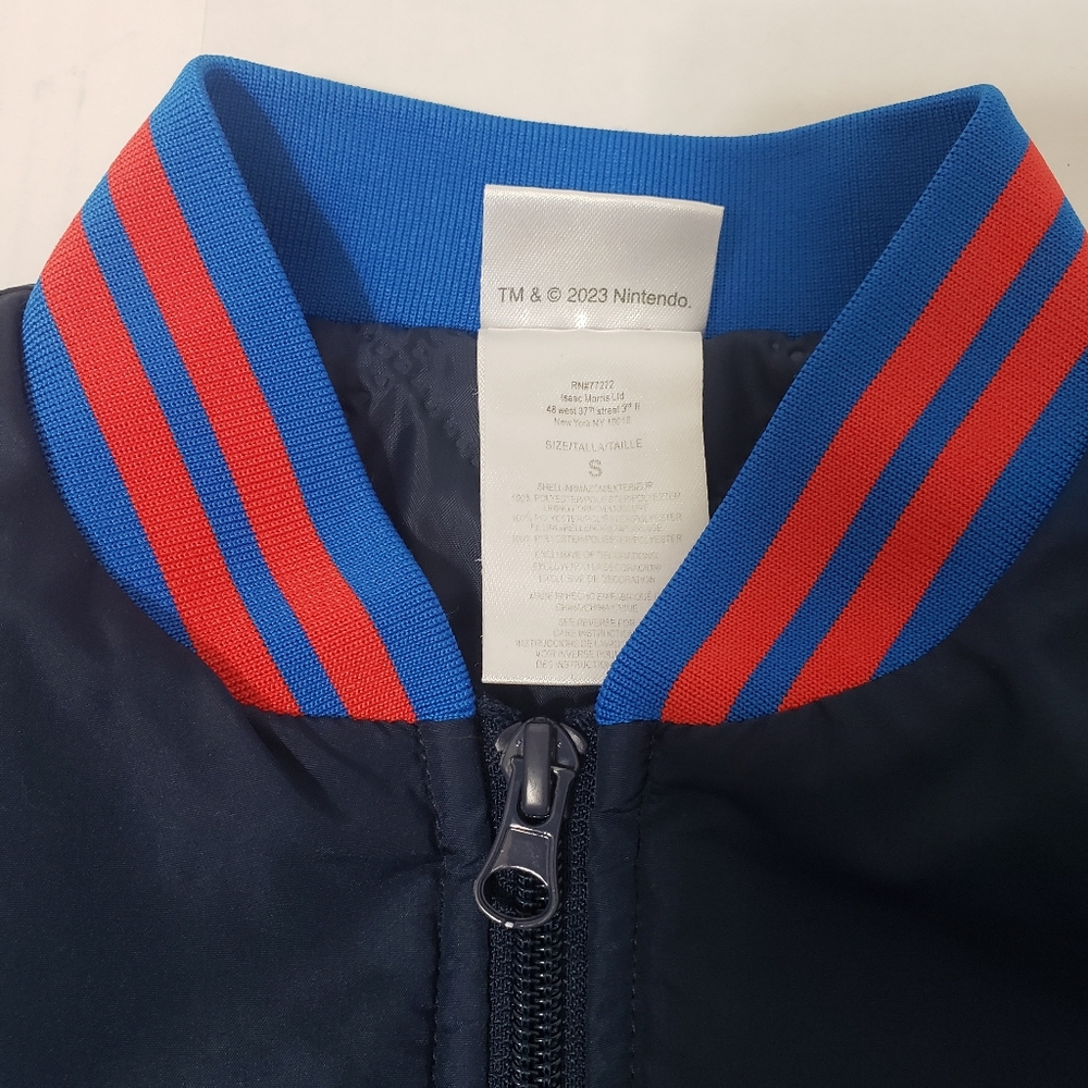 Nintendo Entertainment Super Mario full zip bom bomber jacket Kid's sz small - Picture 4 of 6